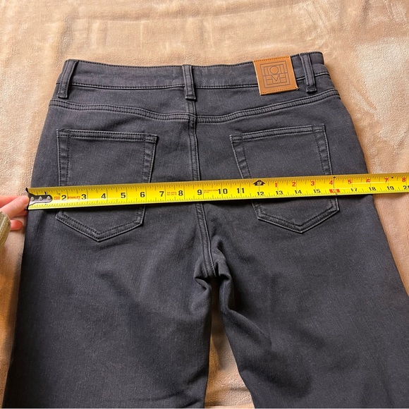 TOTEME Faded Black High-Rise Classic Straight Leg Slim Fit Jeans - Size 30 - Picture 10 of 13